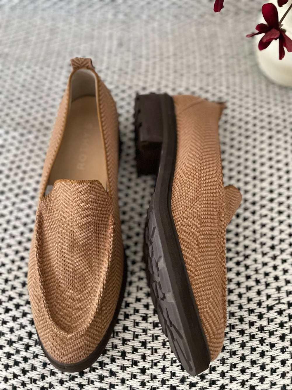 Rothy’s the lug loafer merino wool herringbone teak size 11 chunky brown tan - Picture 3 of 9